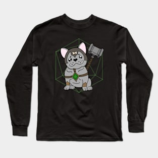 D20 Frenchie Fighter | Barbarian | French Bulldog | Fantasy Art | DND Dogs Long Sleeve T-Shirt